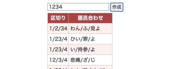 語呂合わせ作成ツール